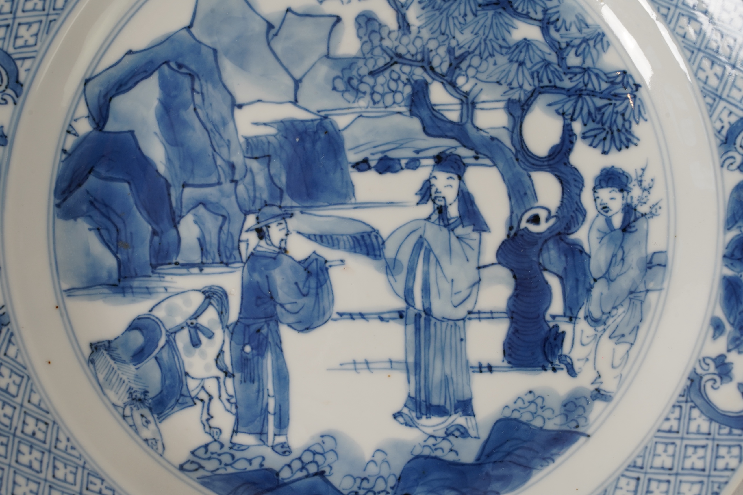 A Chinese blue and white plate, Kangxi period